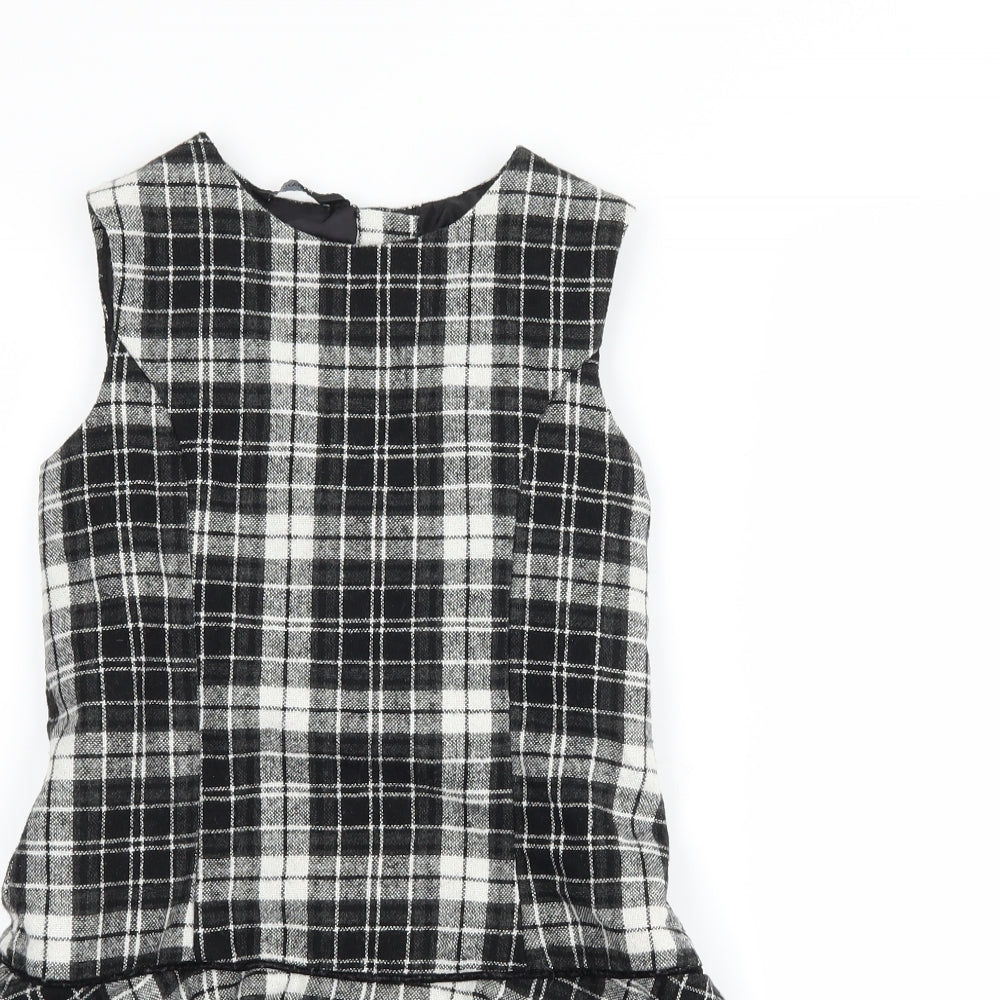 George Girls Black Check  A-Line  Size 7-8 Years