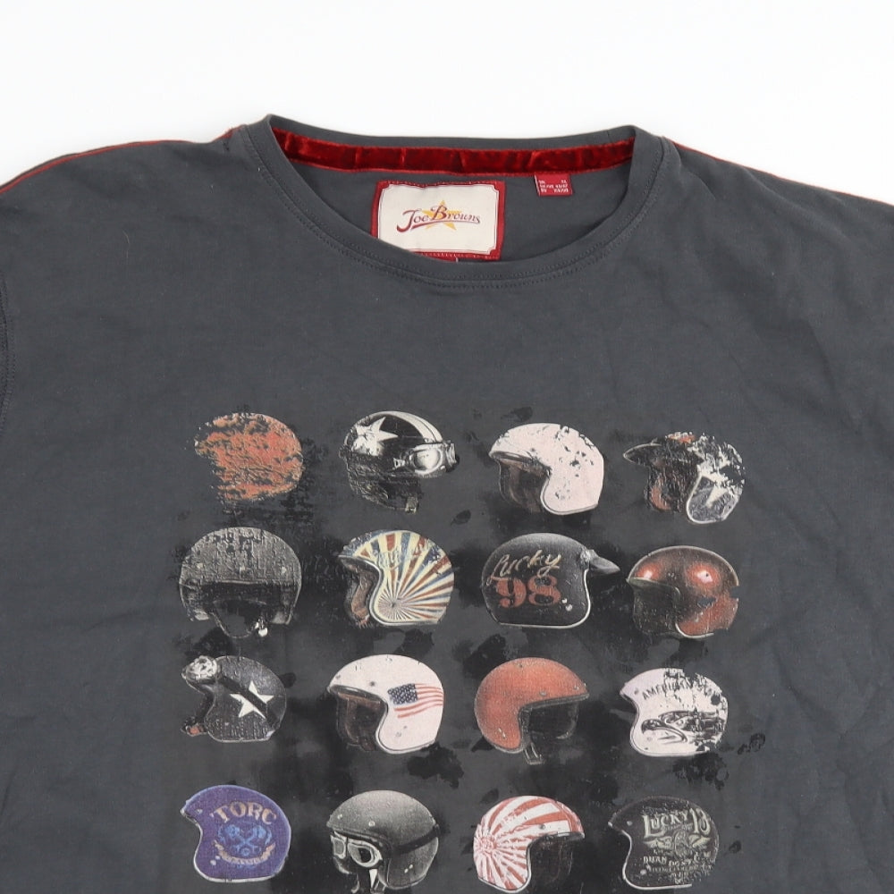 Joe Browns Mens Grey    T-Shirt Size XL  - graphic