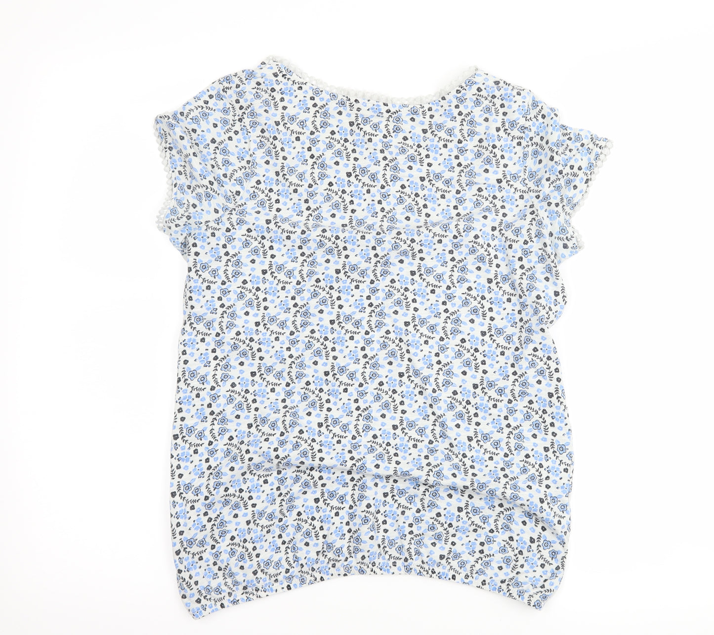 NEXT Womens White Floral  Basic T-Shirt Size 10