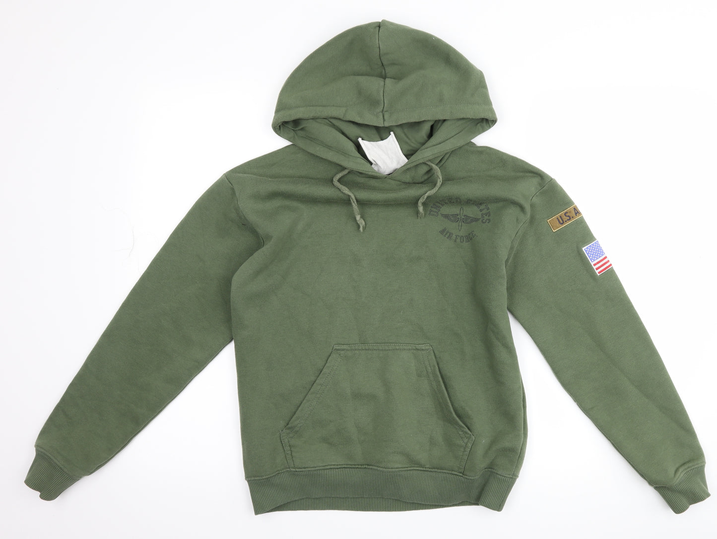 Topshop Womens Green   Pullover Hoodie Size 6  - usa airforce