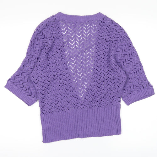 M&Co Womens Purple   Cardigan Jumper Size M