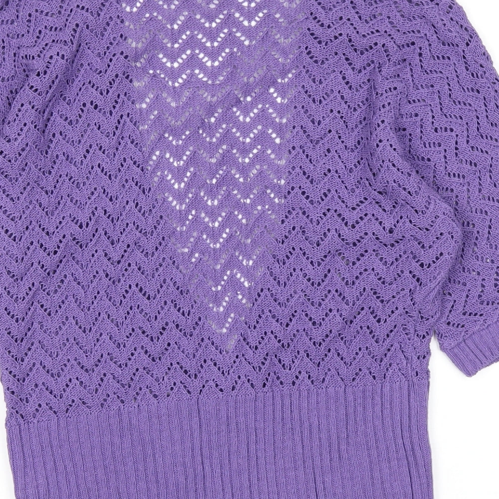 M&Co Womens Purple   Cardigan Jumper Size M