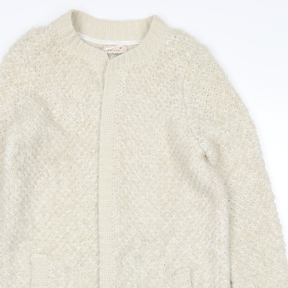 Marks and Spencer Womens White   Cardigan Jumper Size 12