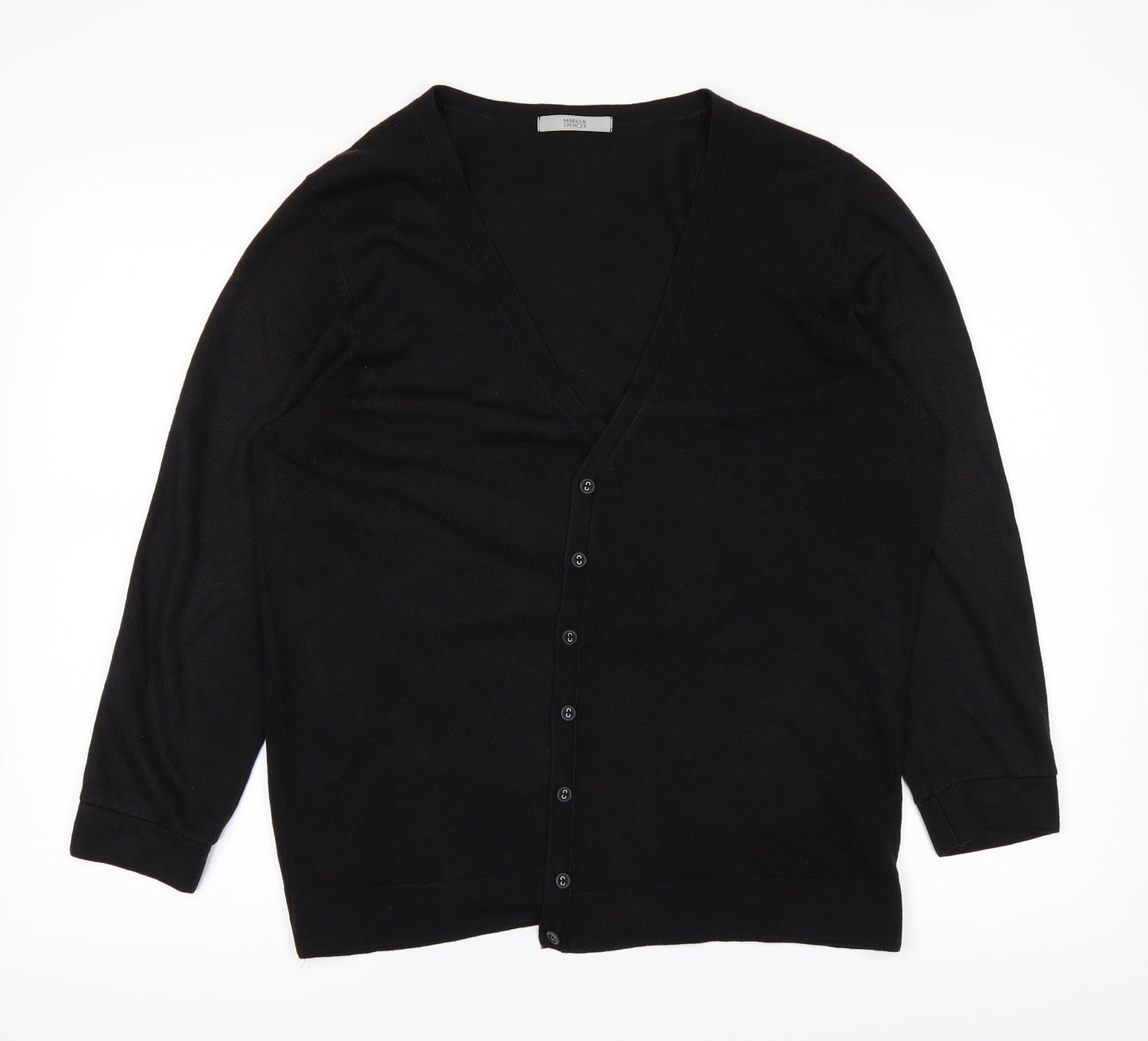 Marks and Spencer Womens Black   Cardigan Jumper Size 20