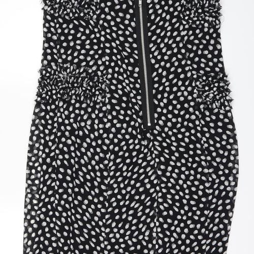 PROJECT Womens Black Polka Dot  A-Line  Size 14