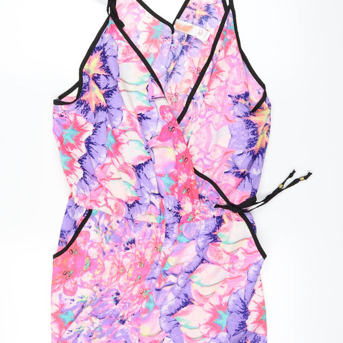 Jean Club Womens Pink Floral  Bodycon  Size 14