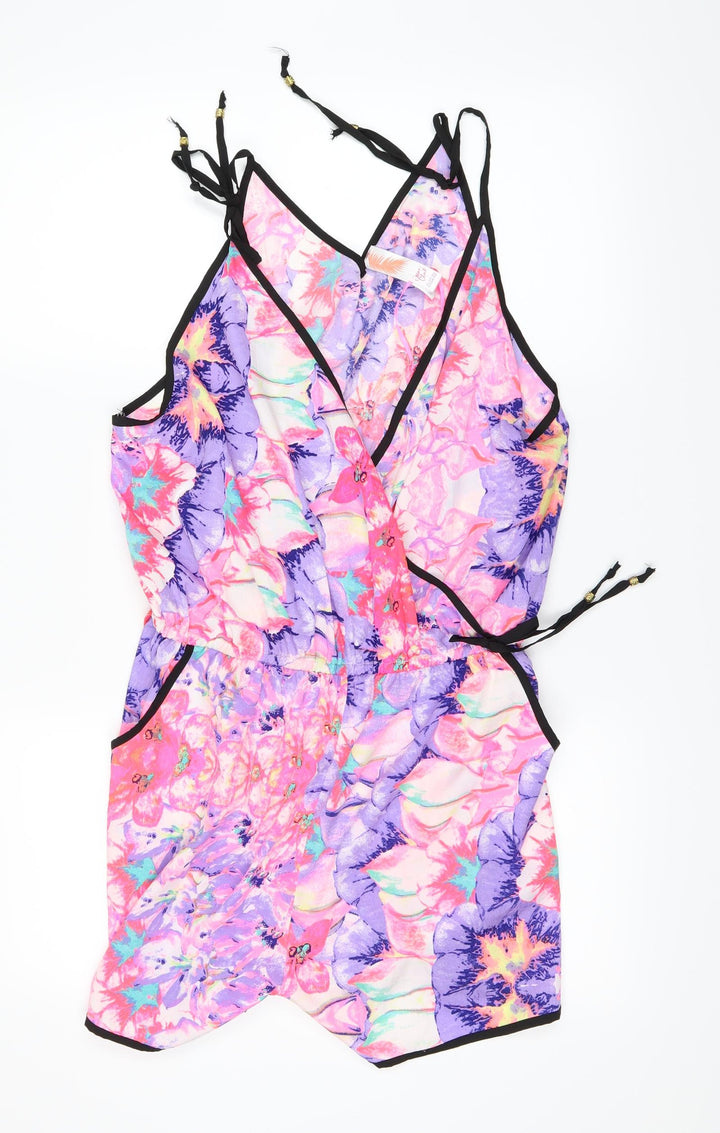 Jean Club Womens Pink Floral Bodycon Size 14