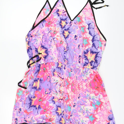 Jean Club Womens Pink Floral  Bodycon  Size 14