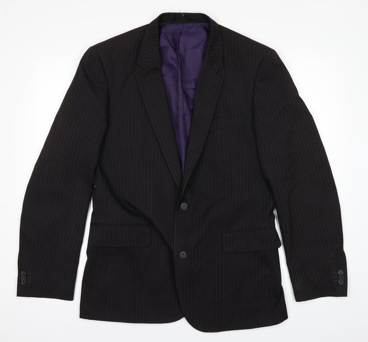 Taylor & Wright Mens Black Striped Jacket Suit Jacket Size 40