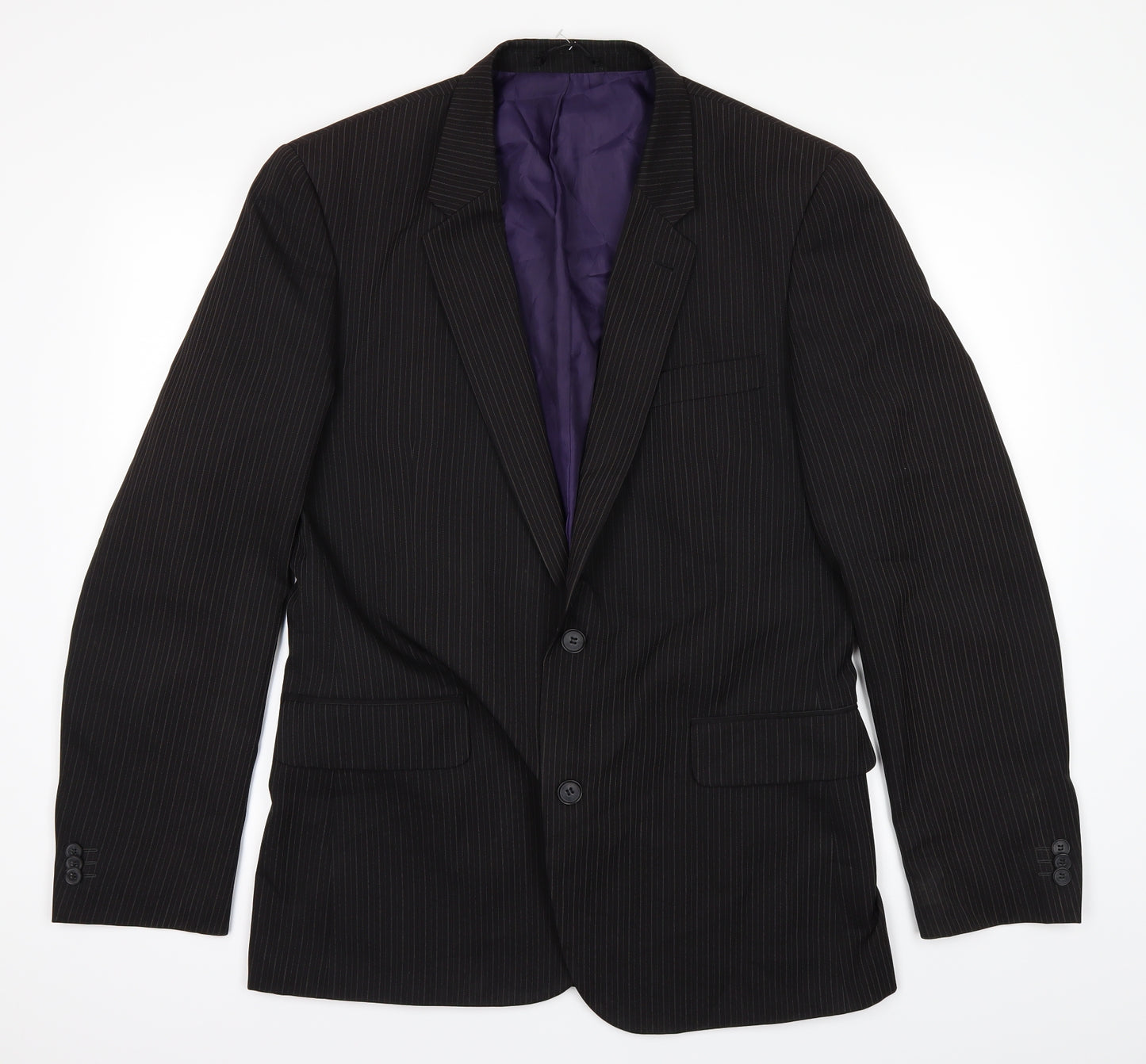 Taylor & Wright Mens Black Striped  Jacket Suit Jacket Size 40
