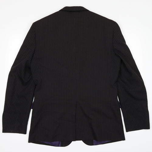Taylor & Wright Mens Black Striped  Jacket Suit Jacket Size 40