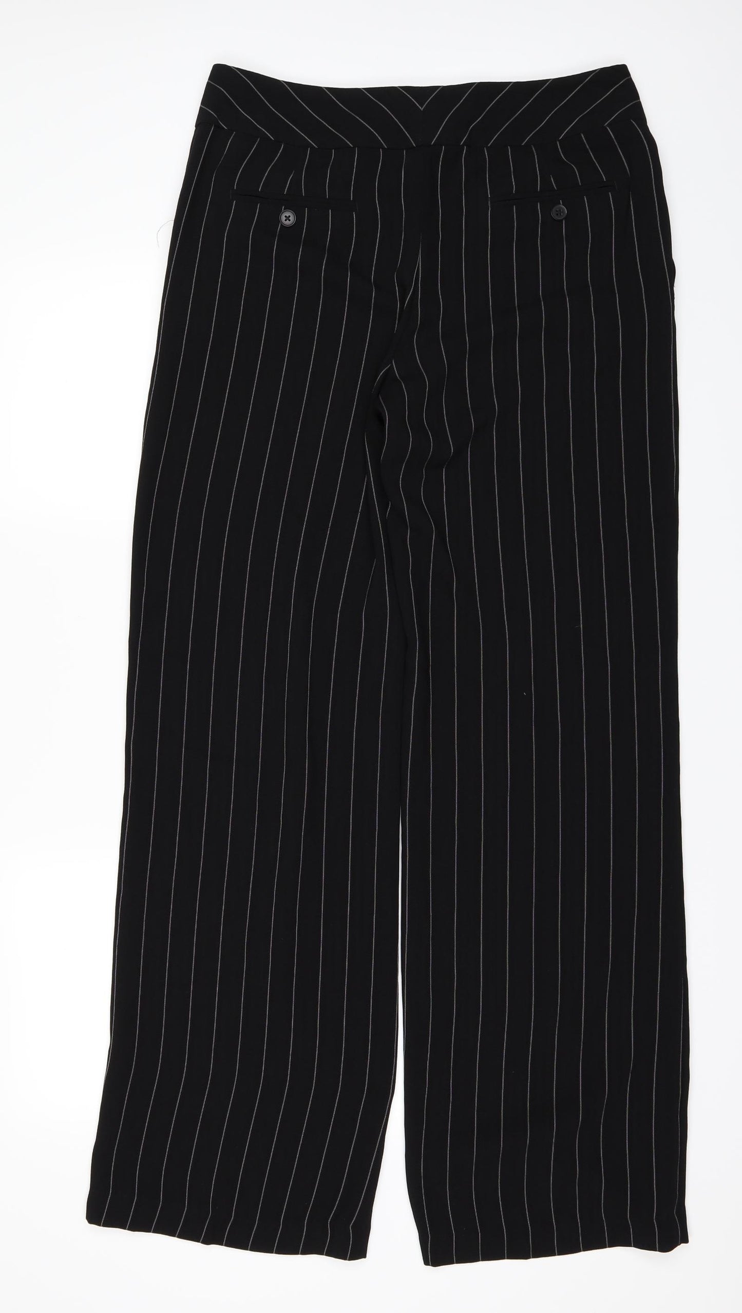 Marks and Spencer Womens Black Striped  Trousers  Size 10 L28 in