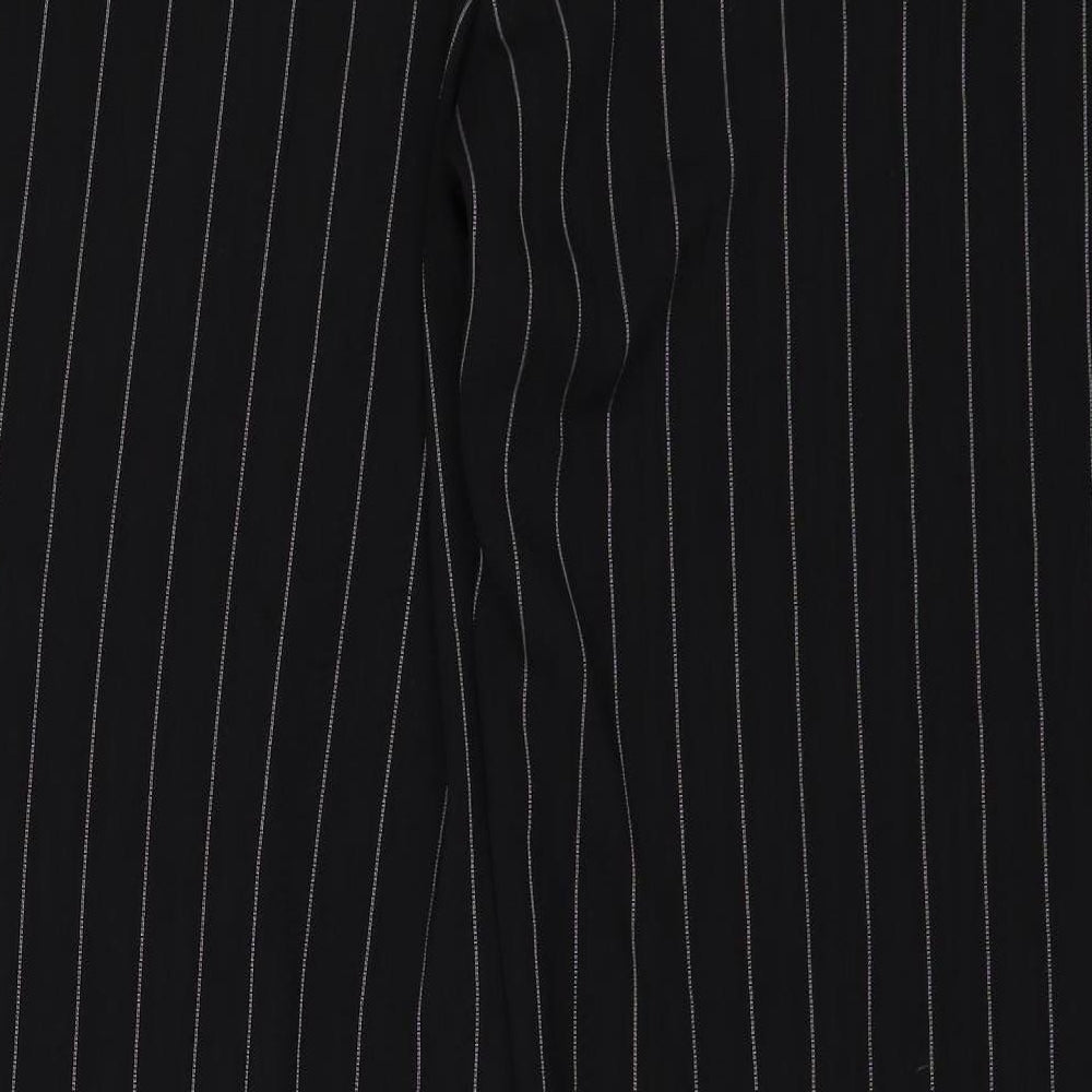 Marks and Spencer Womens Black Striped  Trousers  Size 10 L28 in