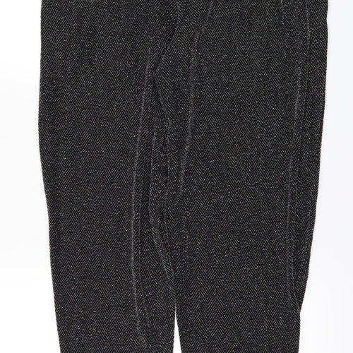 NEXT Womens Black Striped  Trousers  Size 12 L25 in