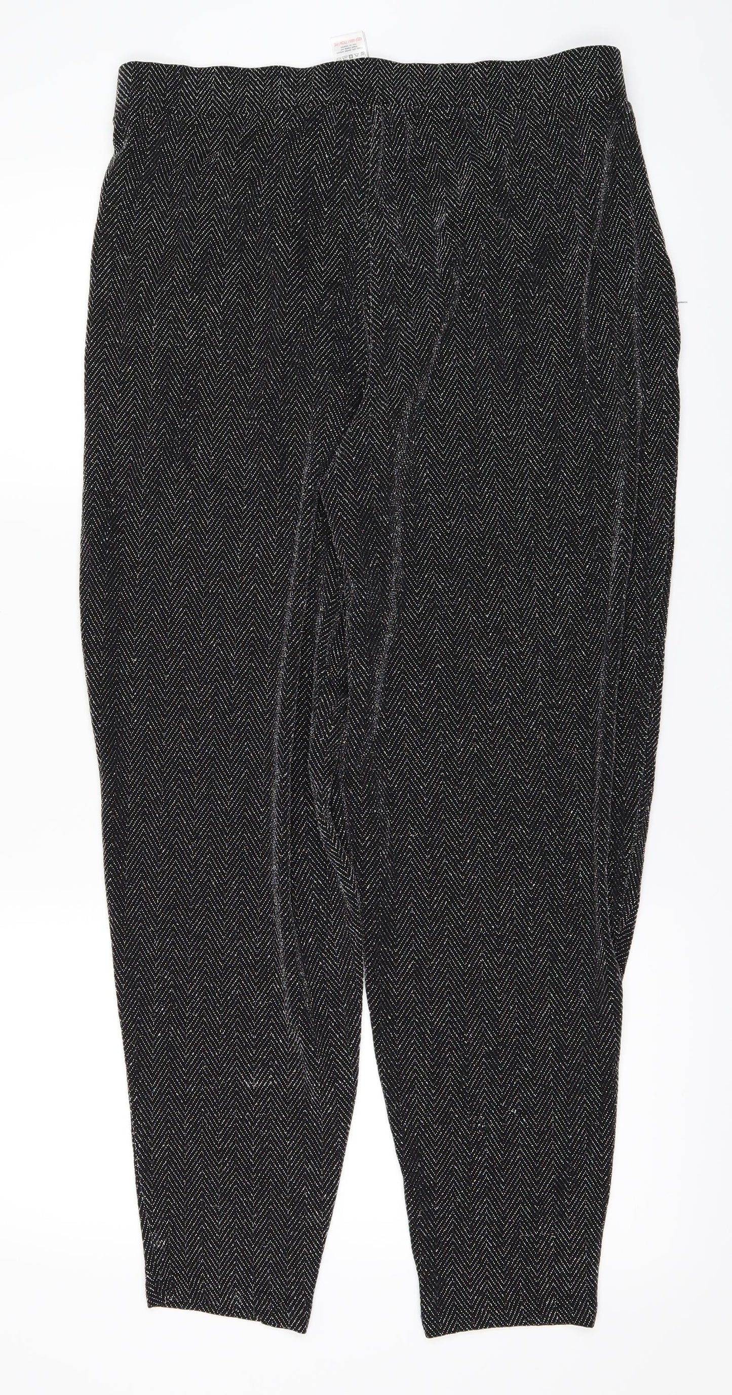 NEXT Womens Black Striped  Trousers  Size 12 L25 in