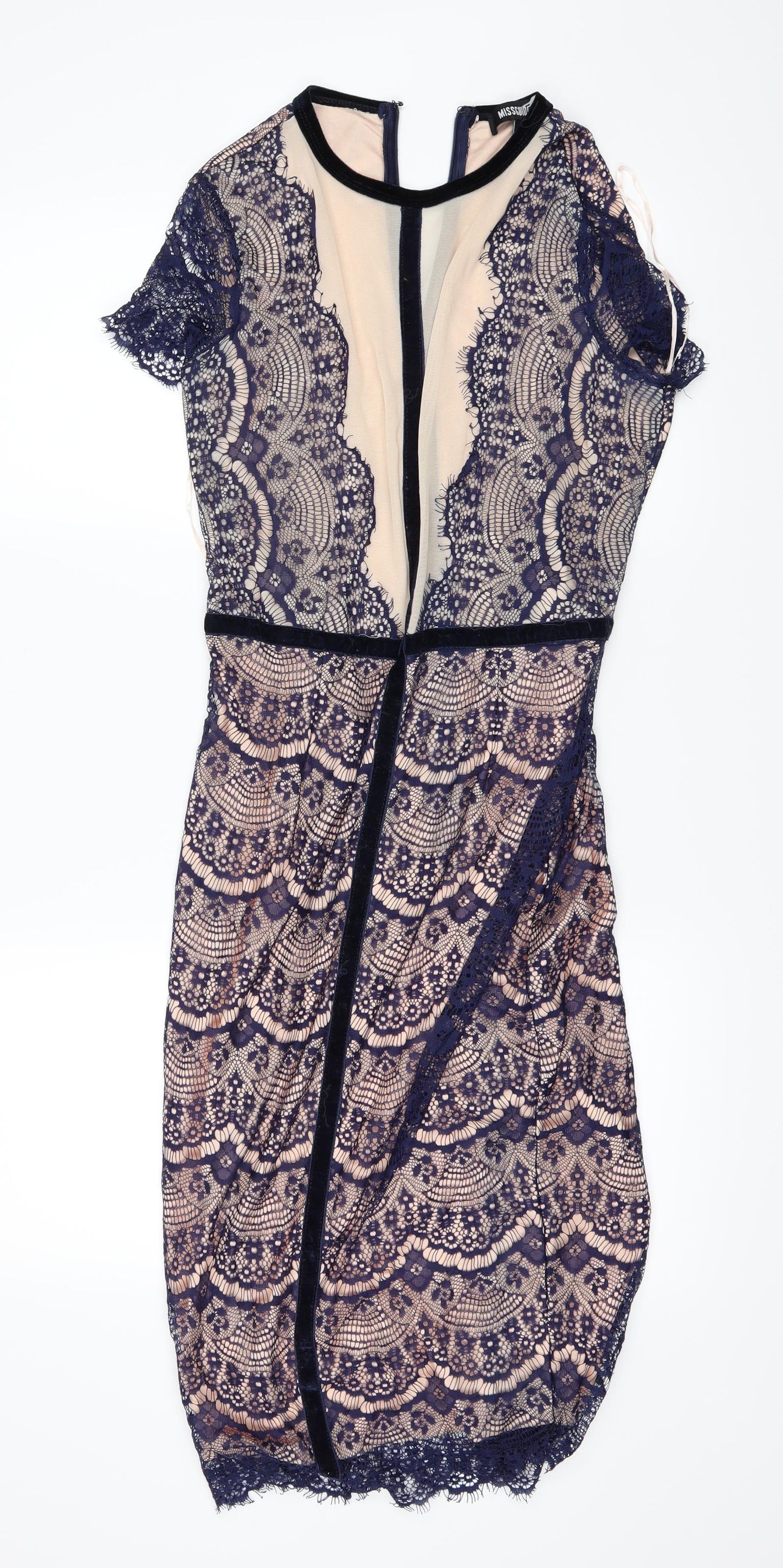 Missguided Womens Blue   Pencil Dress  Size 14