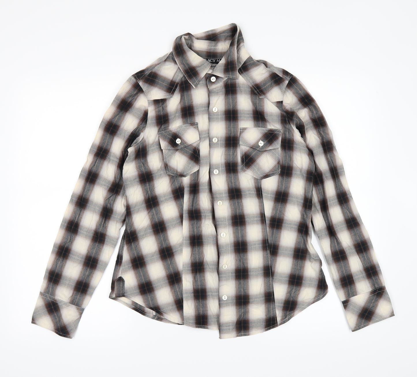 Tracy M Mens Brown    Button-Up Size M