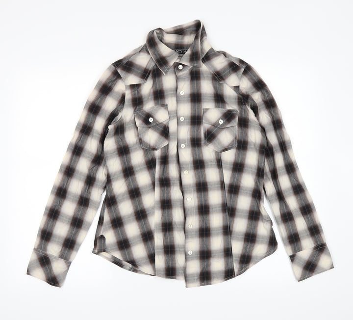 Tracy M Mens Brown    Button-Up Size M