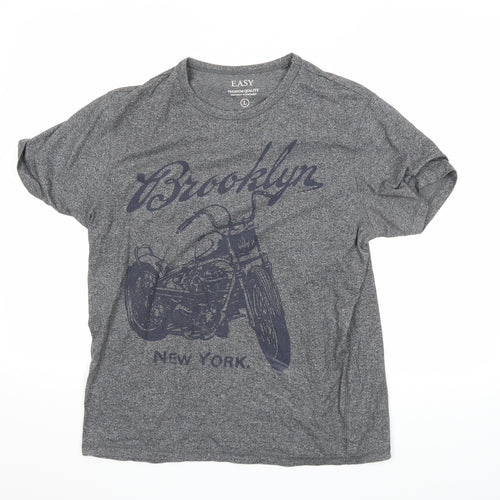 Easy Mens Grey    T-Shirt Size L