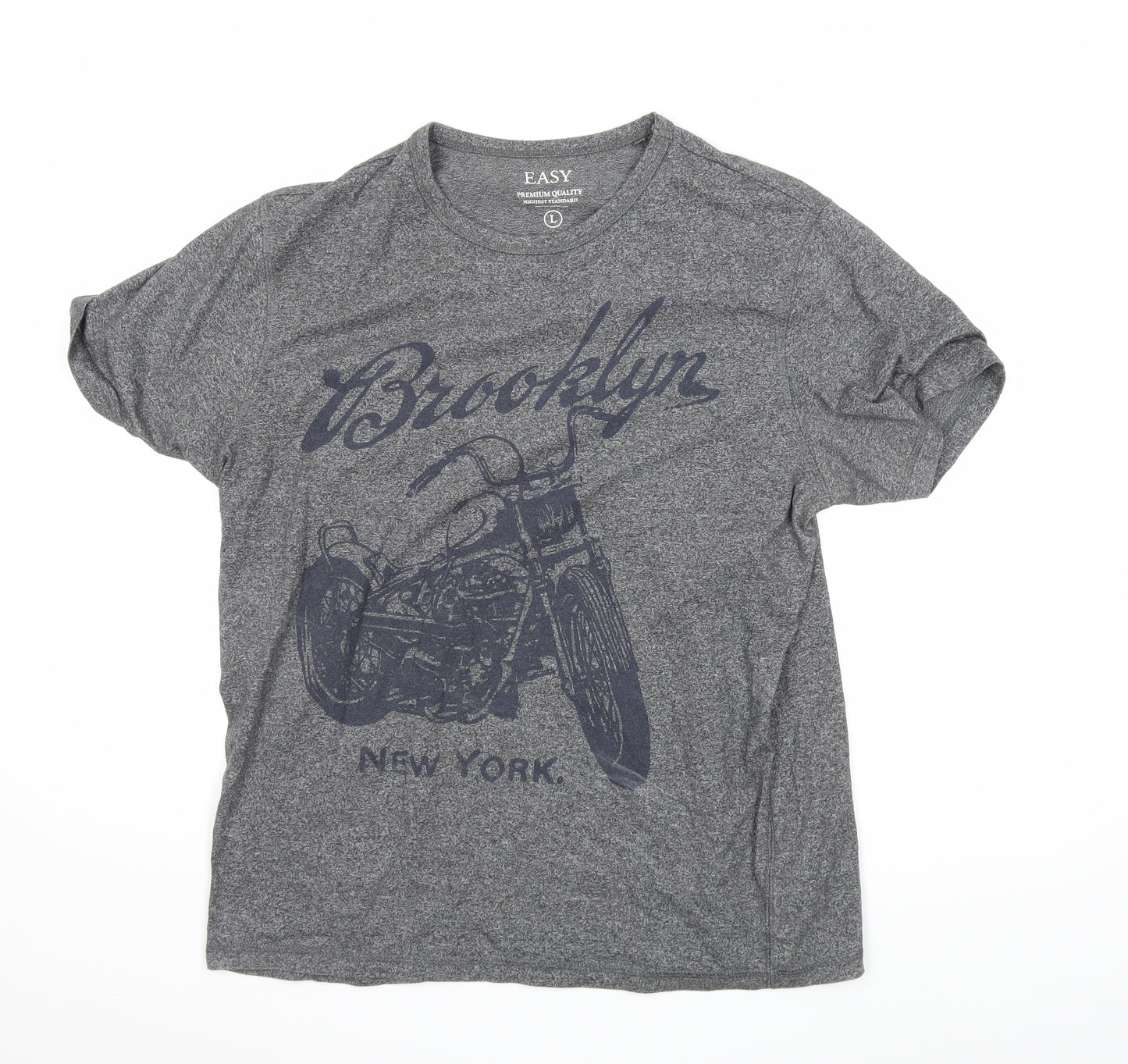 Easy Mens Grey    T-Shirt Size L