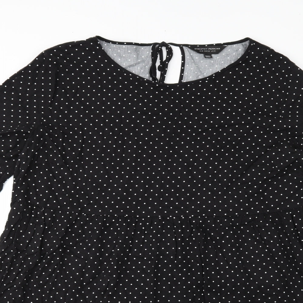 Dorothy Perkins Womens Black Polka Dot  Basic Blouse Size 20