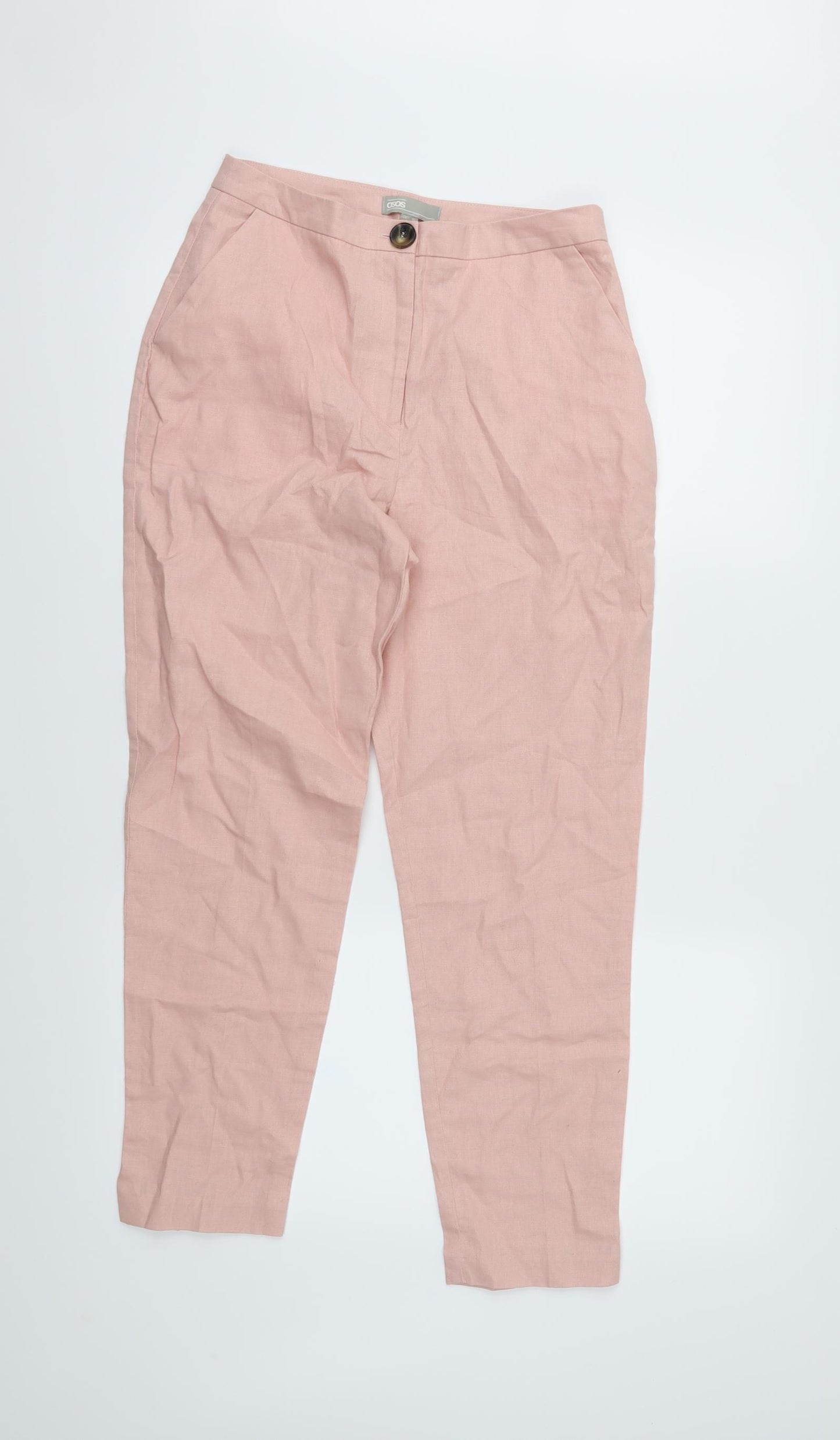ASOS Womens Pink   Cropped Trousers Size 8 L25 in
