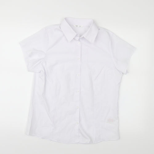 M&S Girls White   Basic Button-Up Size S