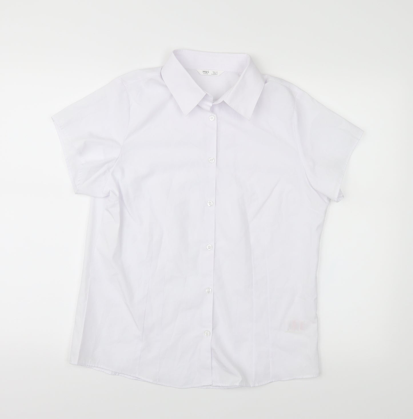 M&S Girls White   Basic Button-Up Size S