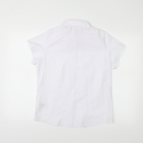 M&S Girls White   Basic Button-Up Size S