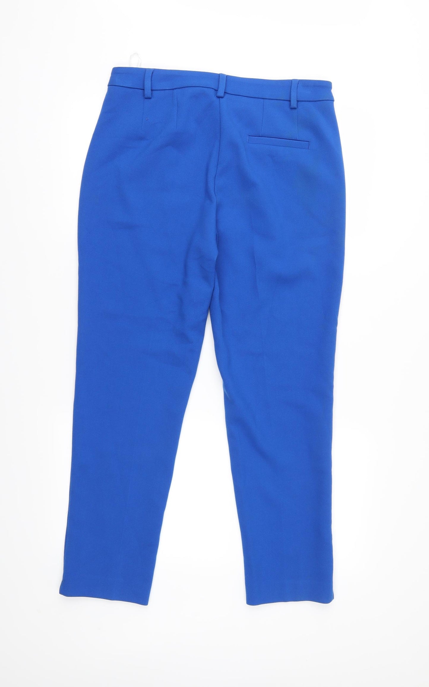 M&S Womens Blue   Cropped Trousers Size 12 L26 in