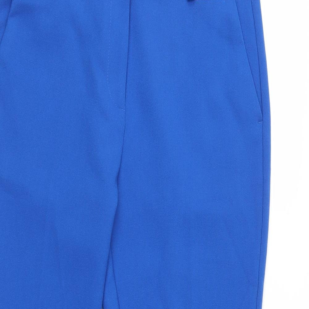 M&S Womens Blue   Cropped Trousers Size 12 L26 in