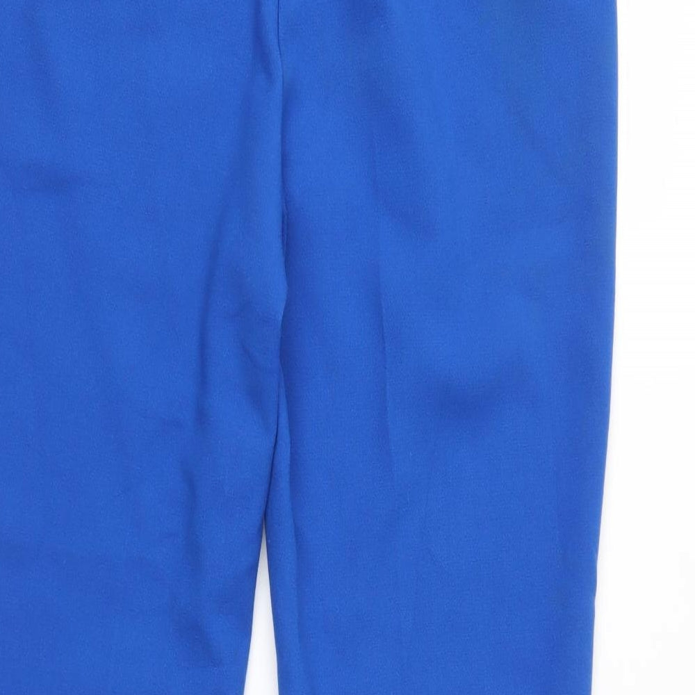M&S Womens Blue   Cropped Trousers Size 12 L26 in
