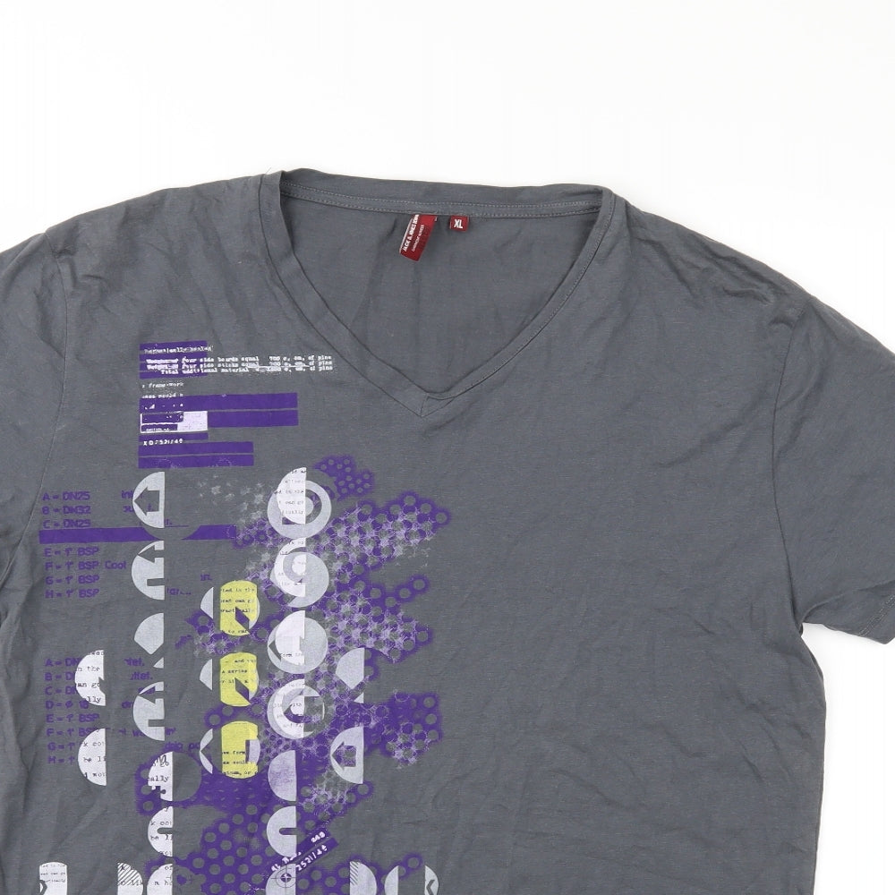 Jack jones Mens Grey    T-Shirt Size XL