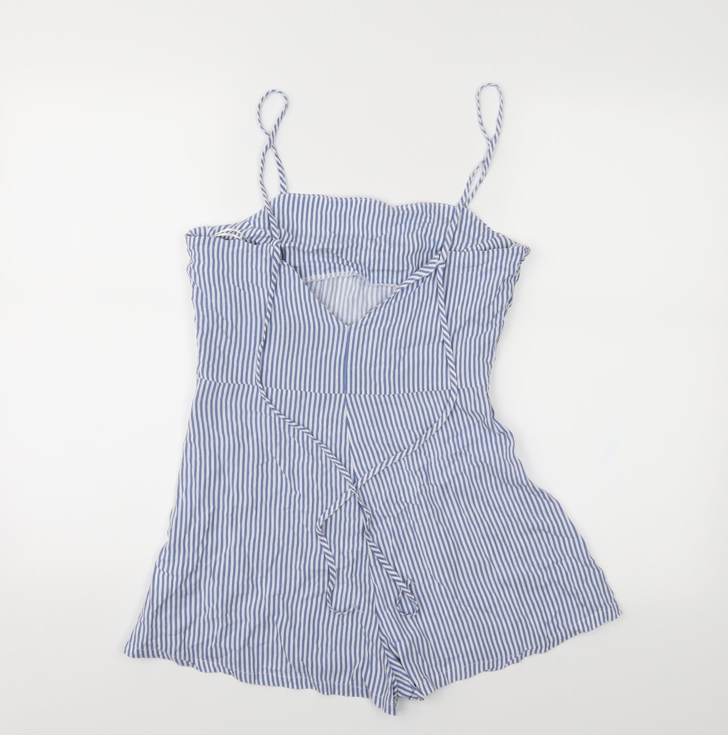H&M Womens Blue Striped  Romper One-Piece Size 10