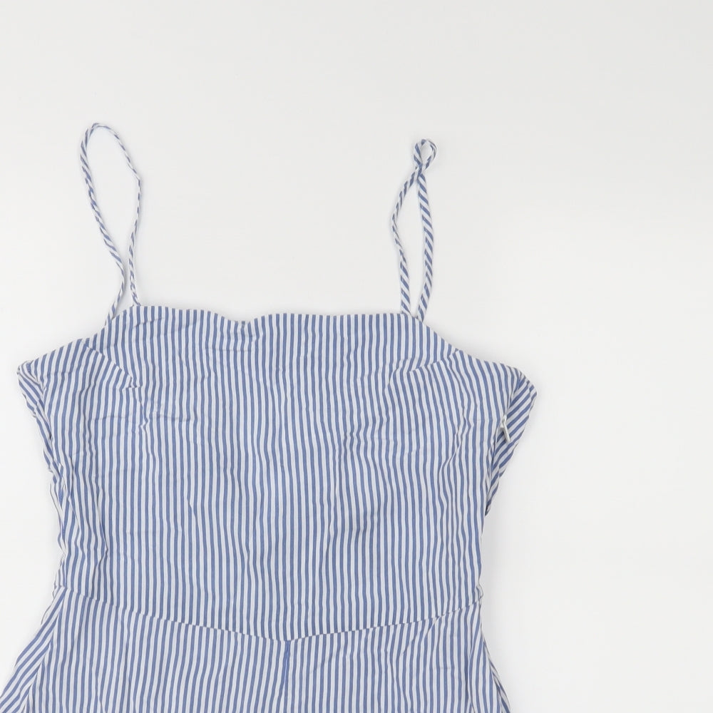 H&M Womens Blue Striped  Romper One-Piece Size 10