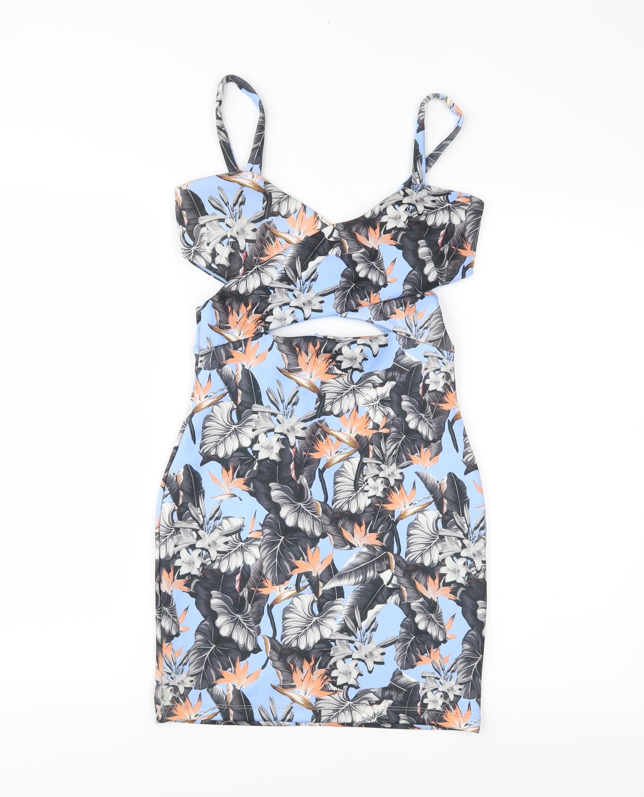 Preworn Womens Blue Floral  Bodycon  Size 8