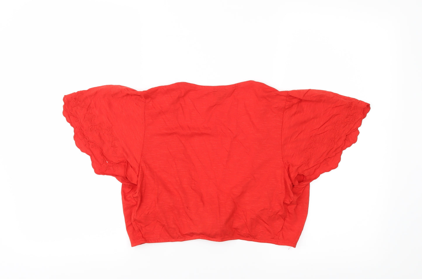 Miss Selfridge Womens Red   Cropped T-Shirt Size 12