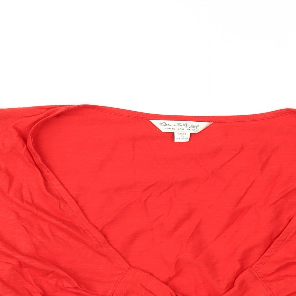 Miss Selfridge Womens Red   Cropped T-Shirt Size 12