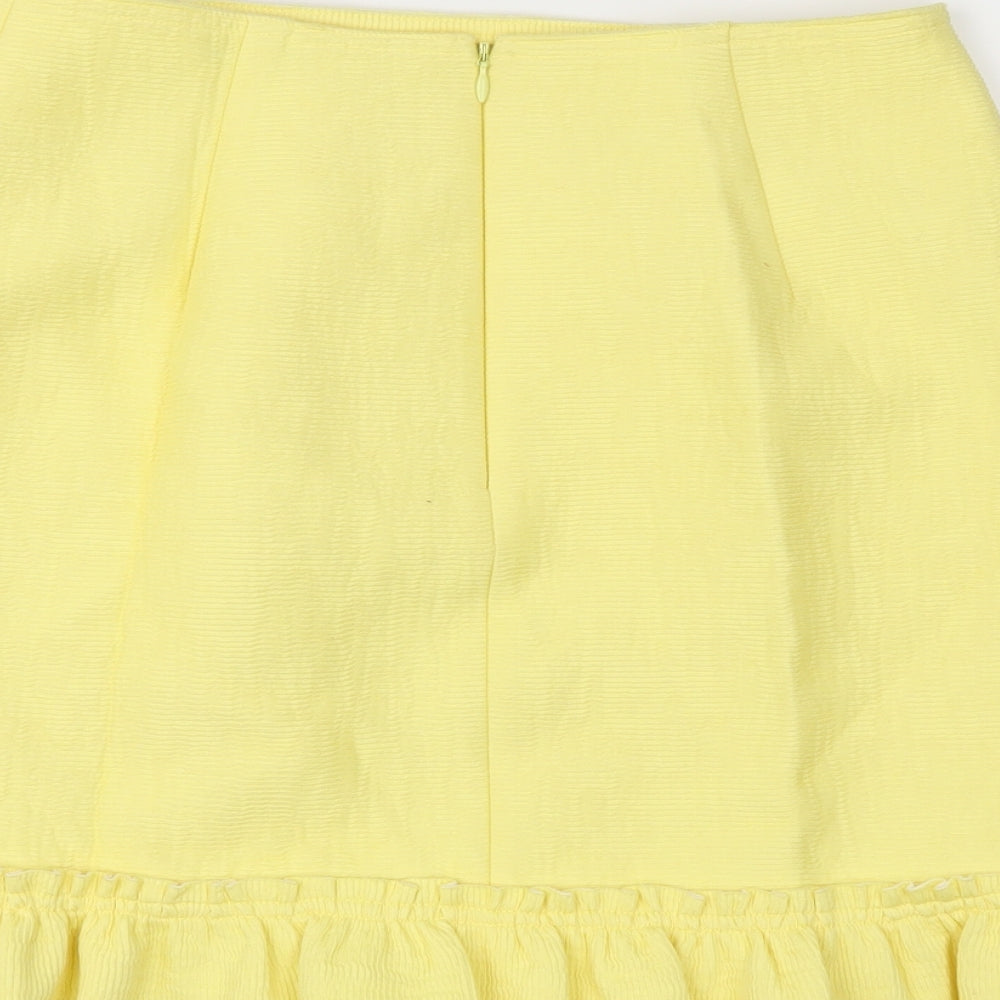 Sandro Womens Yellow   A-Line Skirt Size S