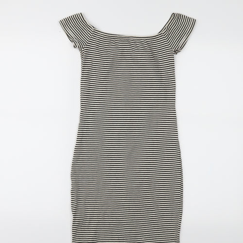 River Island Womens Beige Striped  Bodycon  Size 6