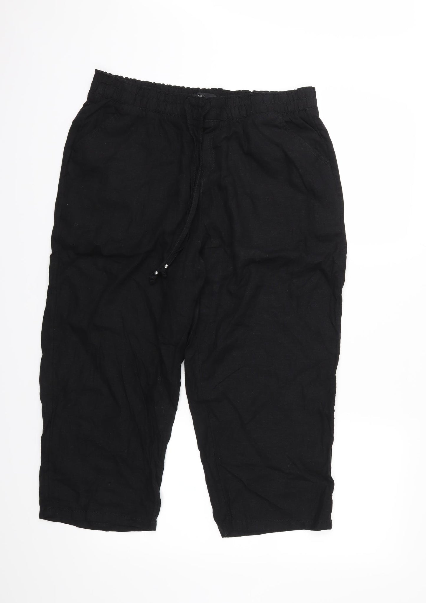 F&F Womens Black   Cropped Trousers Size 14 L21 in