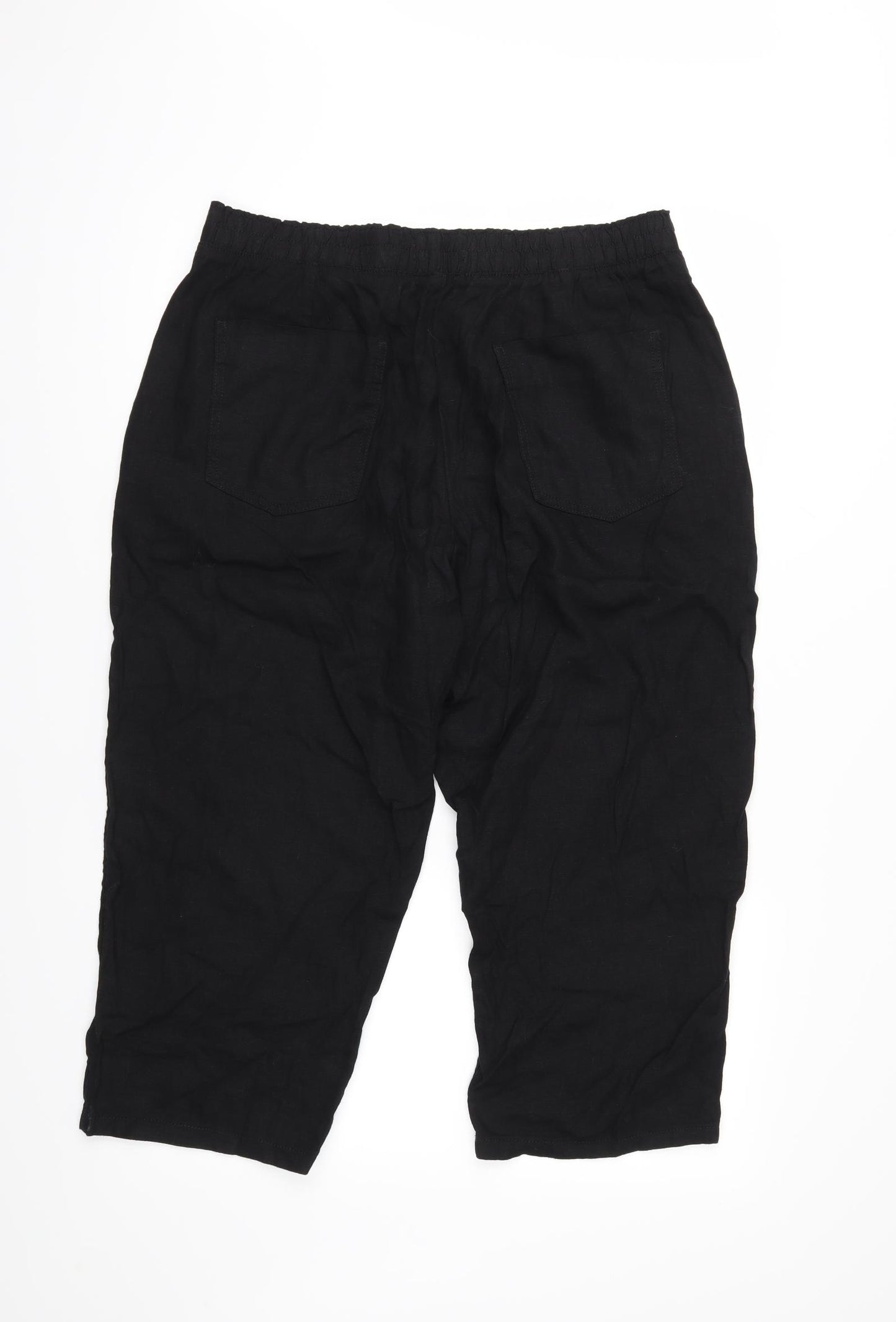 F&F Womens Black   Cropped Trousers Size 14 L21 in