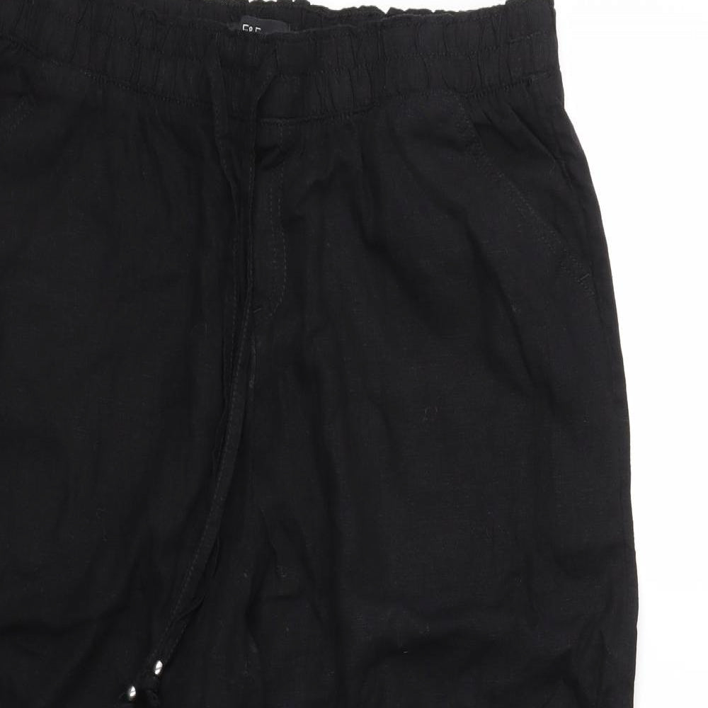 F&F Womens Black   Cropped Trousers Size 14 L21 in