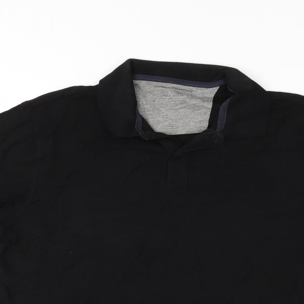 M&S Mens Black    Polo Size L