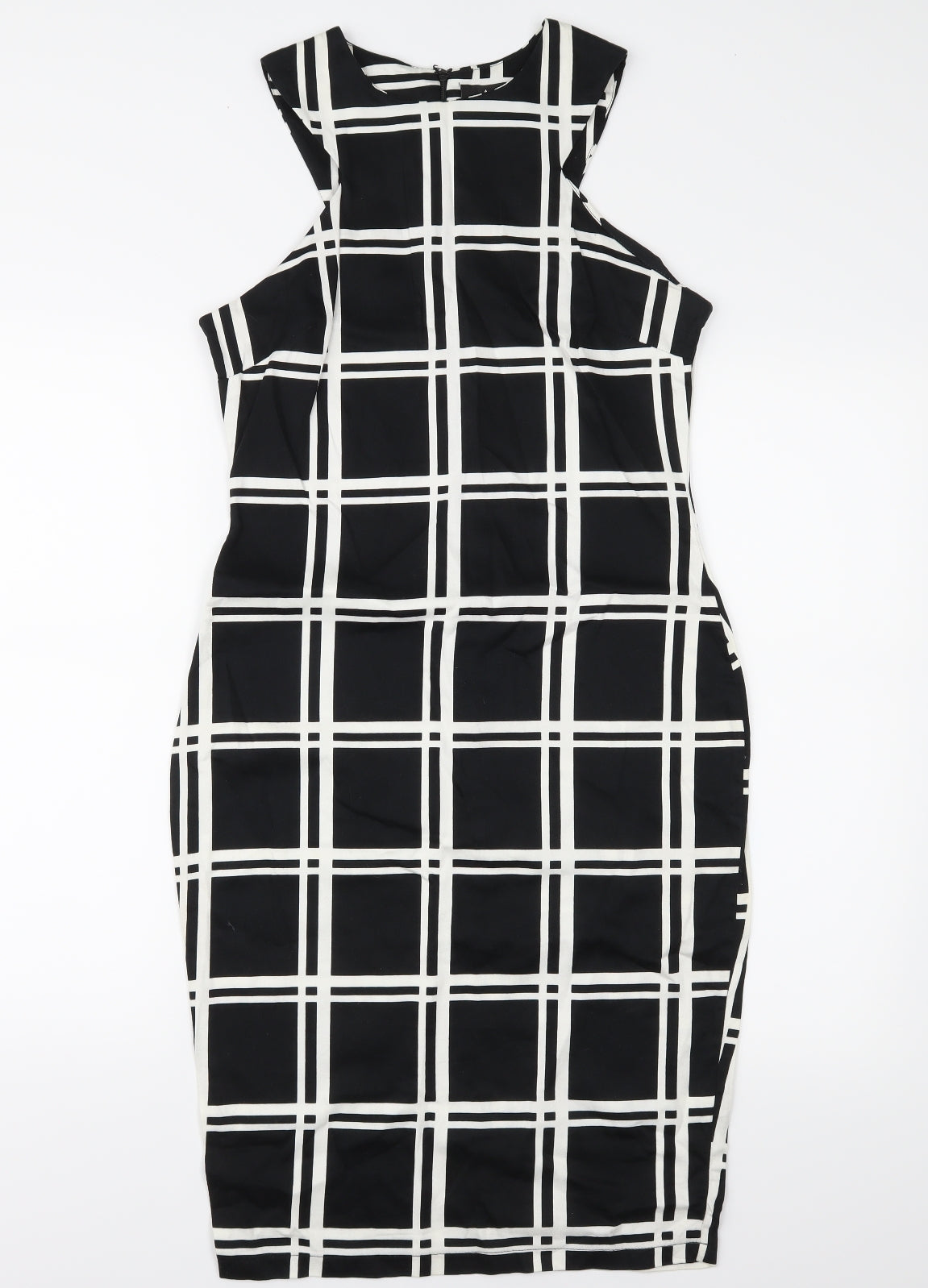 AX Paris Womens Black Check  A-Line  Size 14