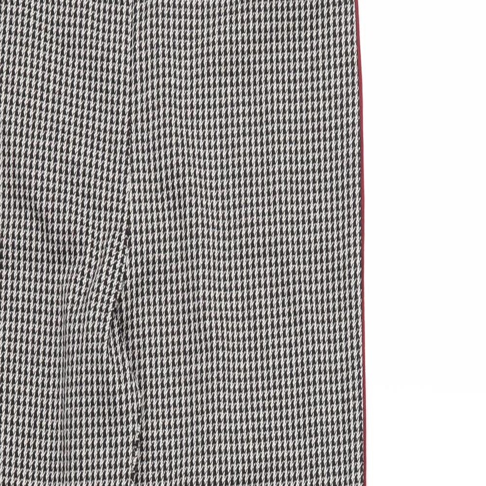 M&S Womens Beige Houndstooth  Cropped Trousers Size 10 L27 in