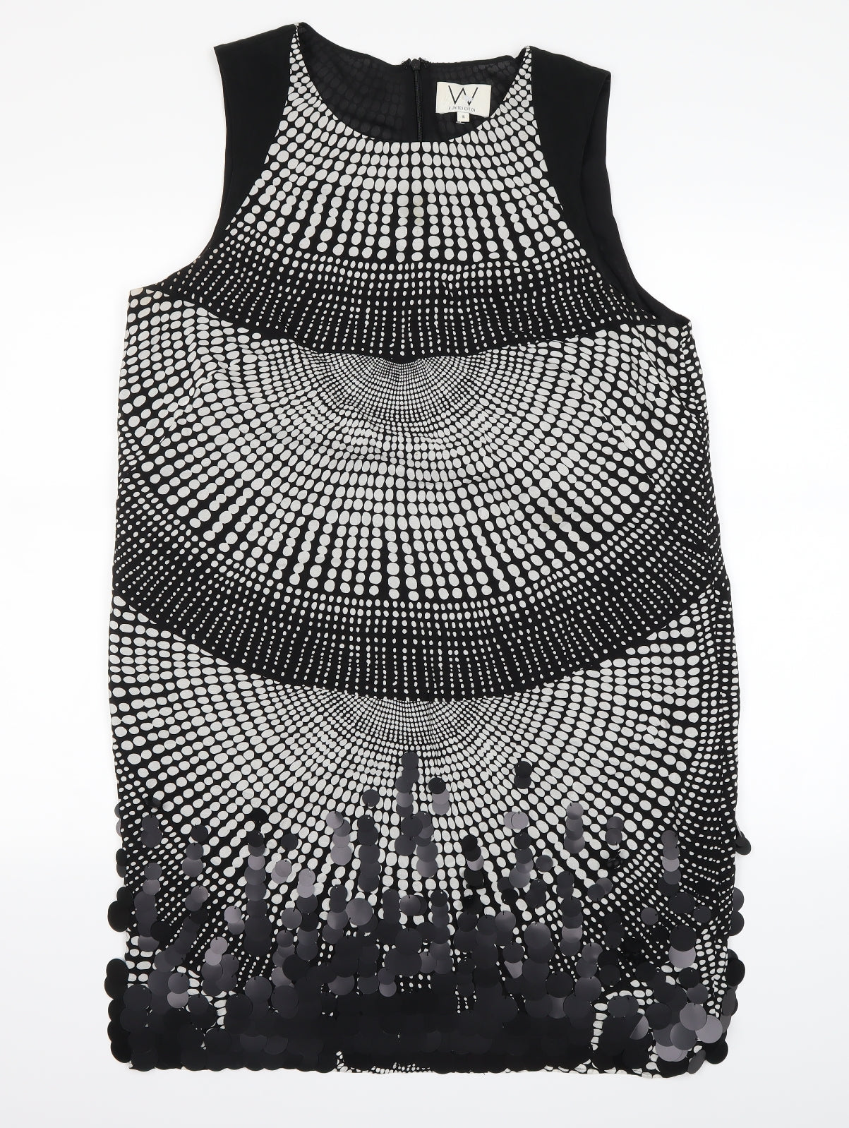 Wallis Womens Black Chevron  Pencil Dress  Size 16