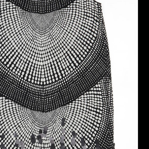 Wallis Womens Black Chevron  Pencil Dress  Size 16