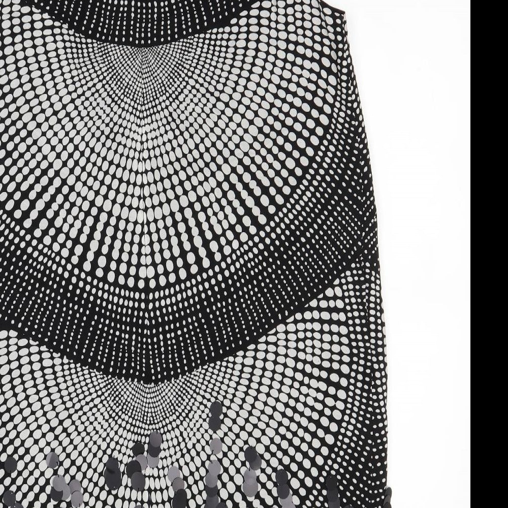 Wallis Womens Black Chevron  Pencil Dress  Size 16