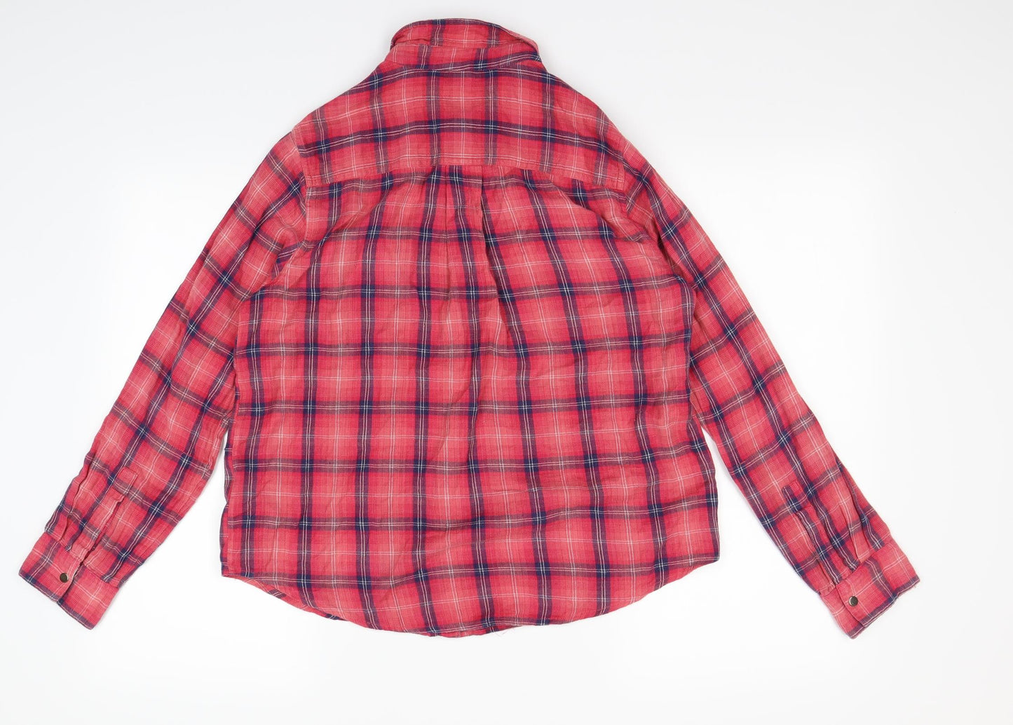 Topshop Womens Red Check  Basic Button-Up Size 12
